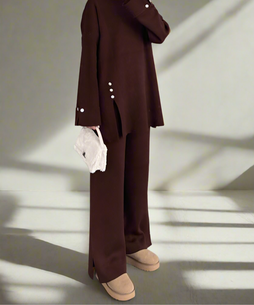 Elena knit set- Brown