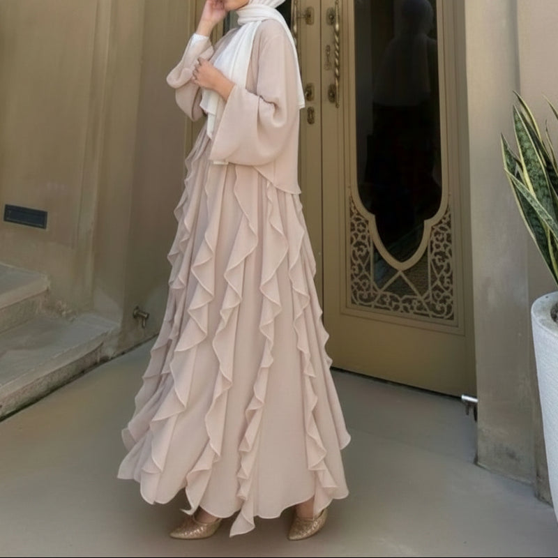 Sofia ruffle set- Rose beige