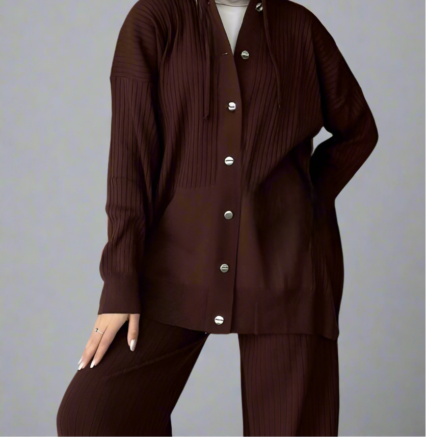 Aurelia cardigan set - Brown