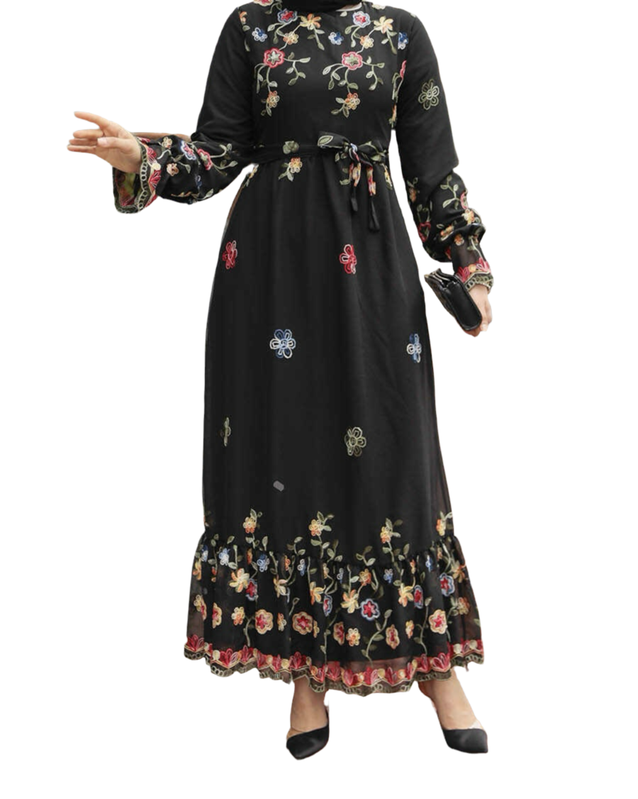 Jasmine Black floral maxi dress